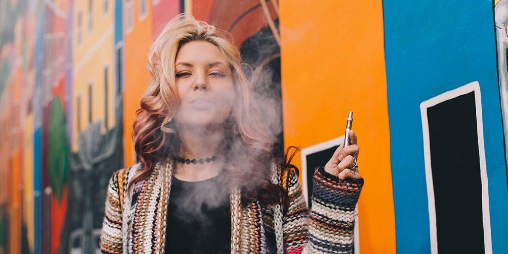 Girl smoking a vape